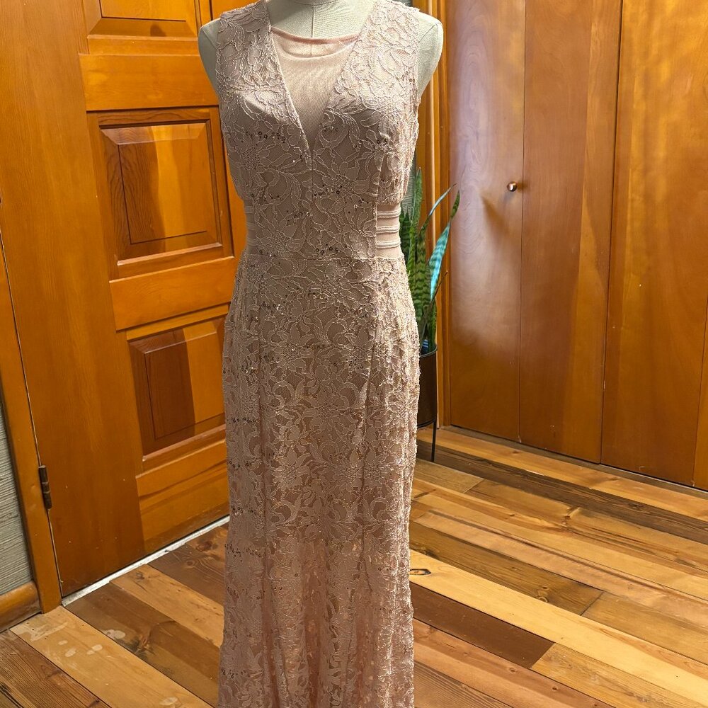 Enfocus Studio Pink Sequin Maxi Gown for Prom